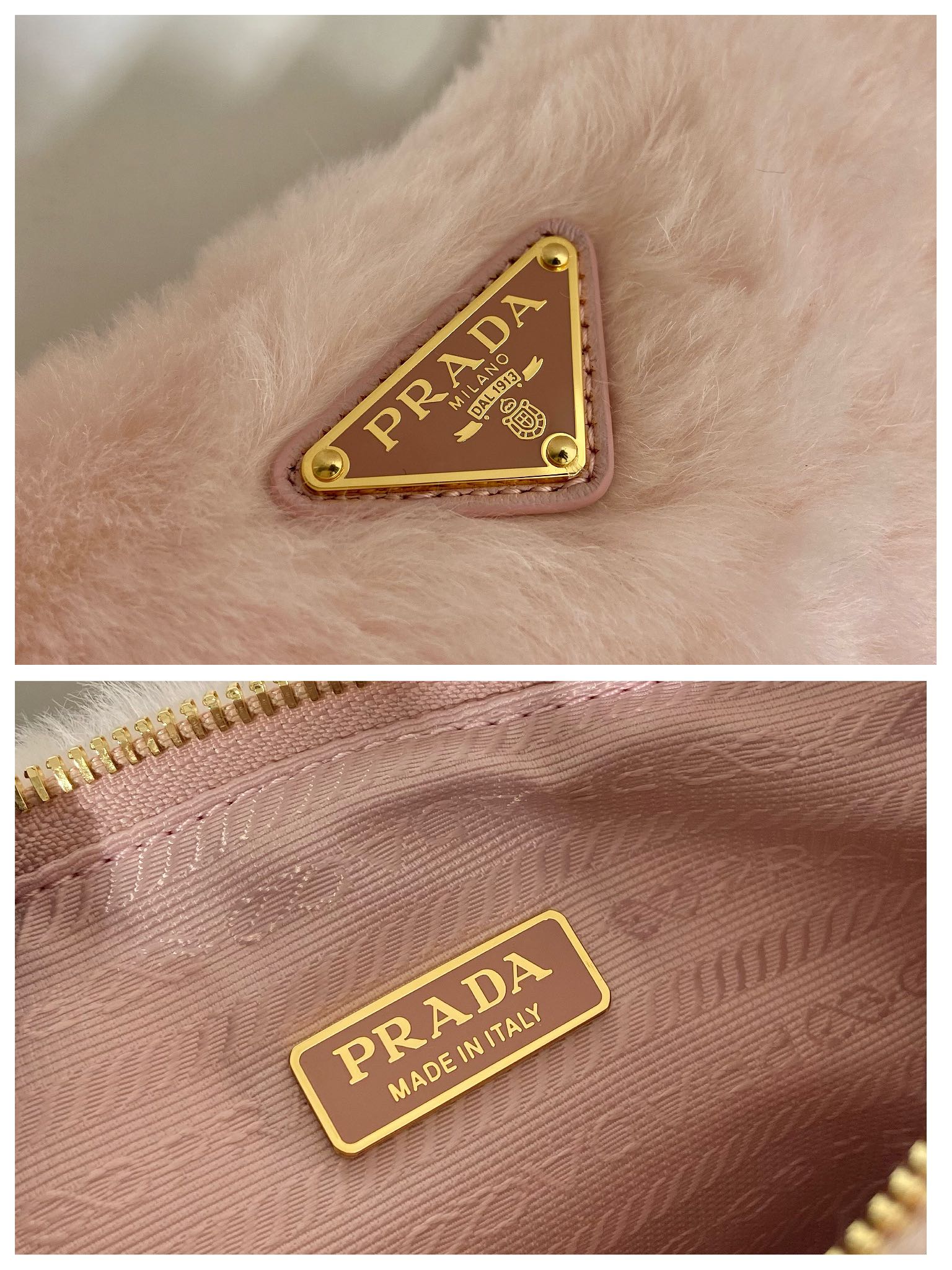 Pra*a shearling mini-bag