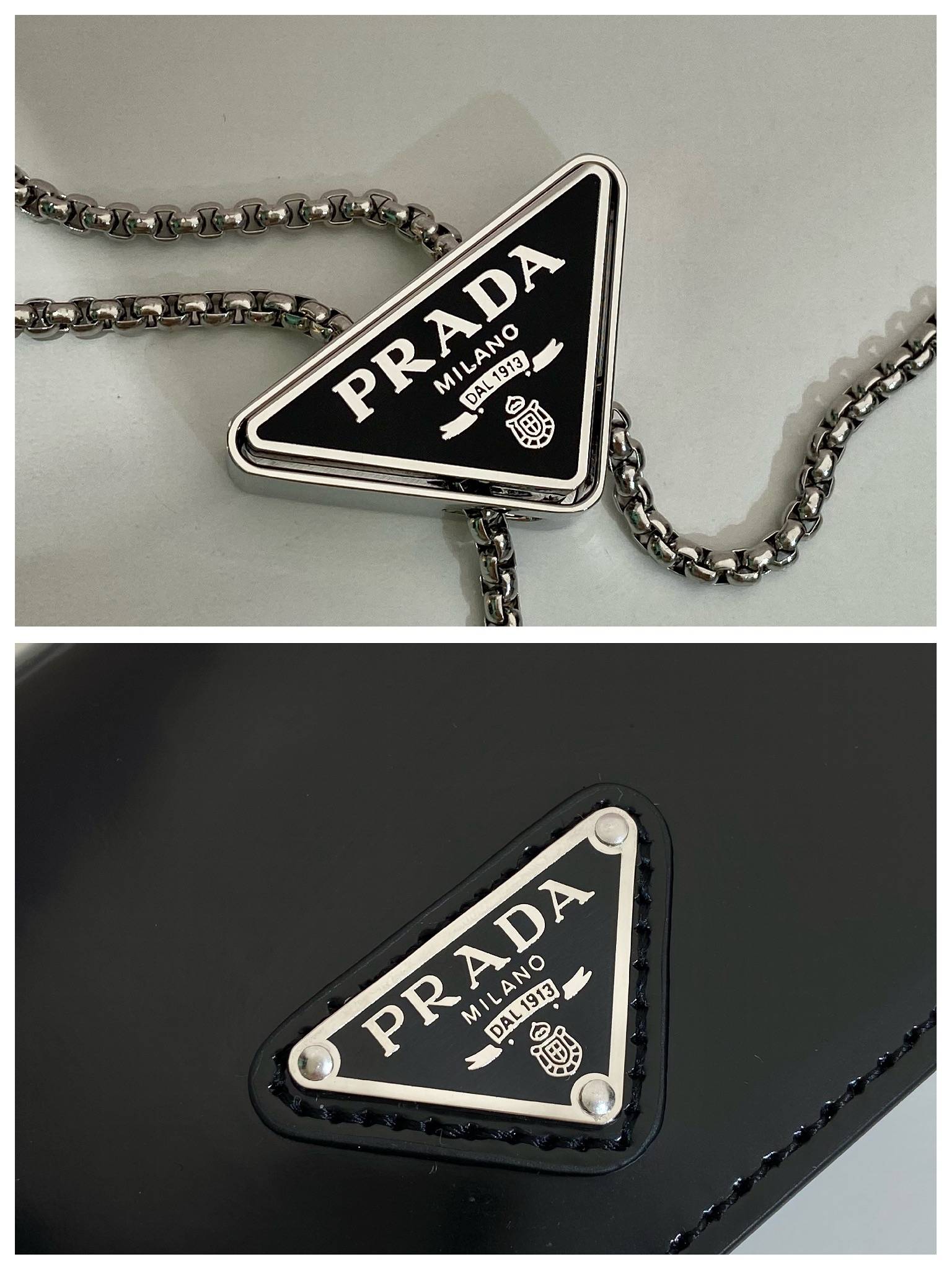 Pra*a cardholder with shoulder strap and crystals