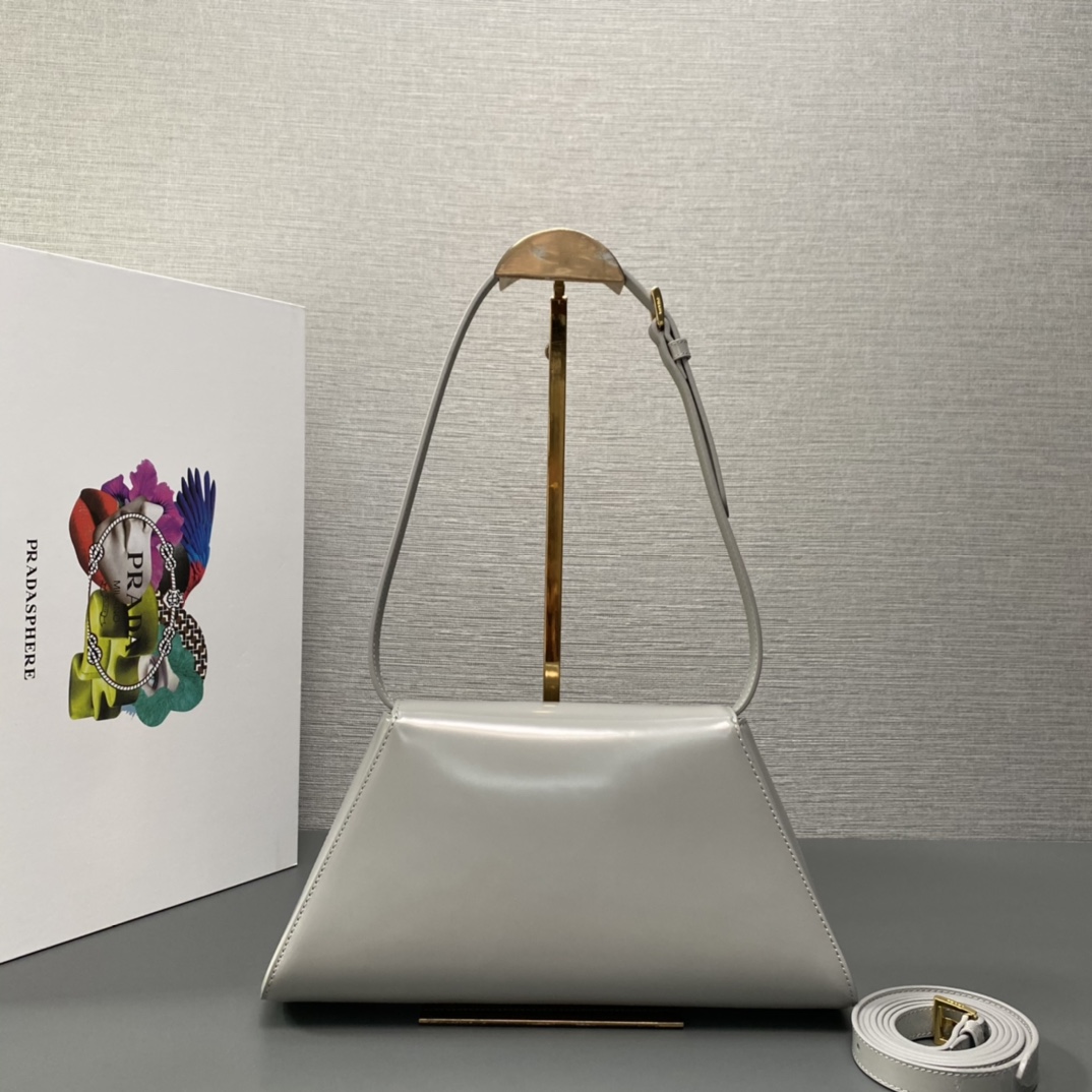 Pra*a medium brushed leather handbag