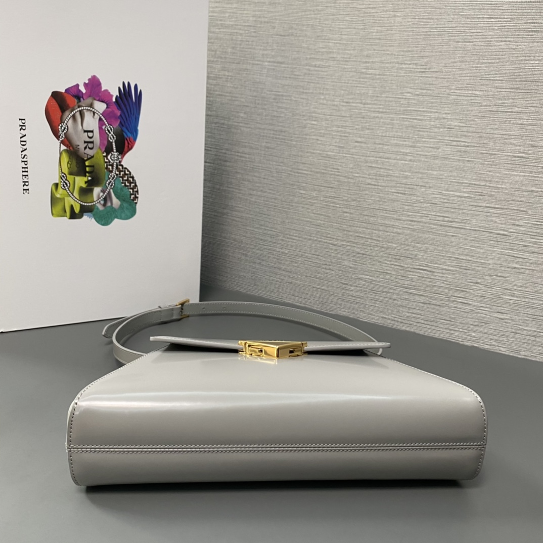 Pra*a medium brushed leather handbag