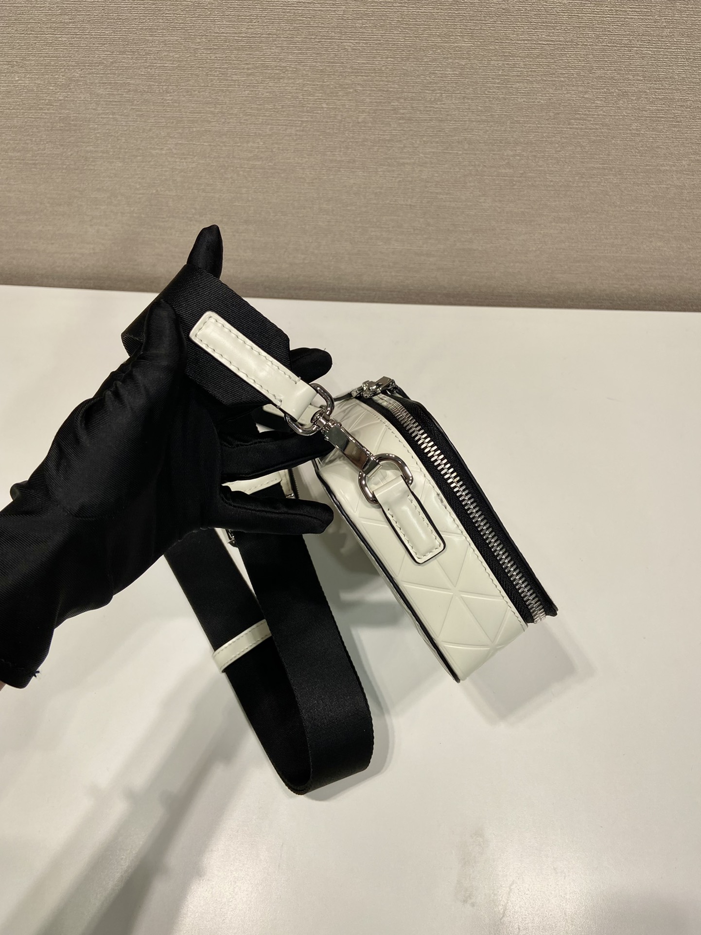 Pra*a small Pra*a brique leather bag