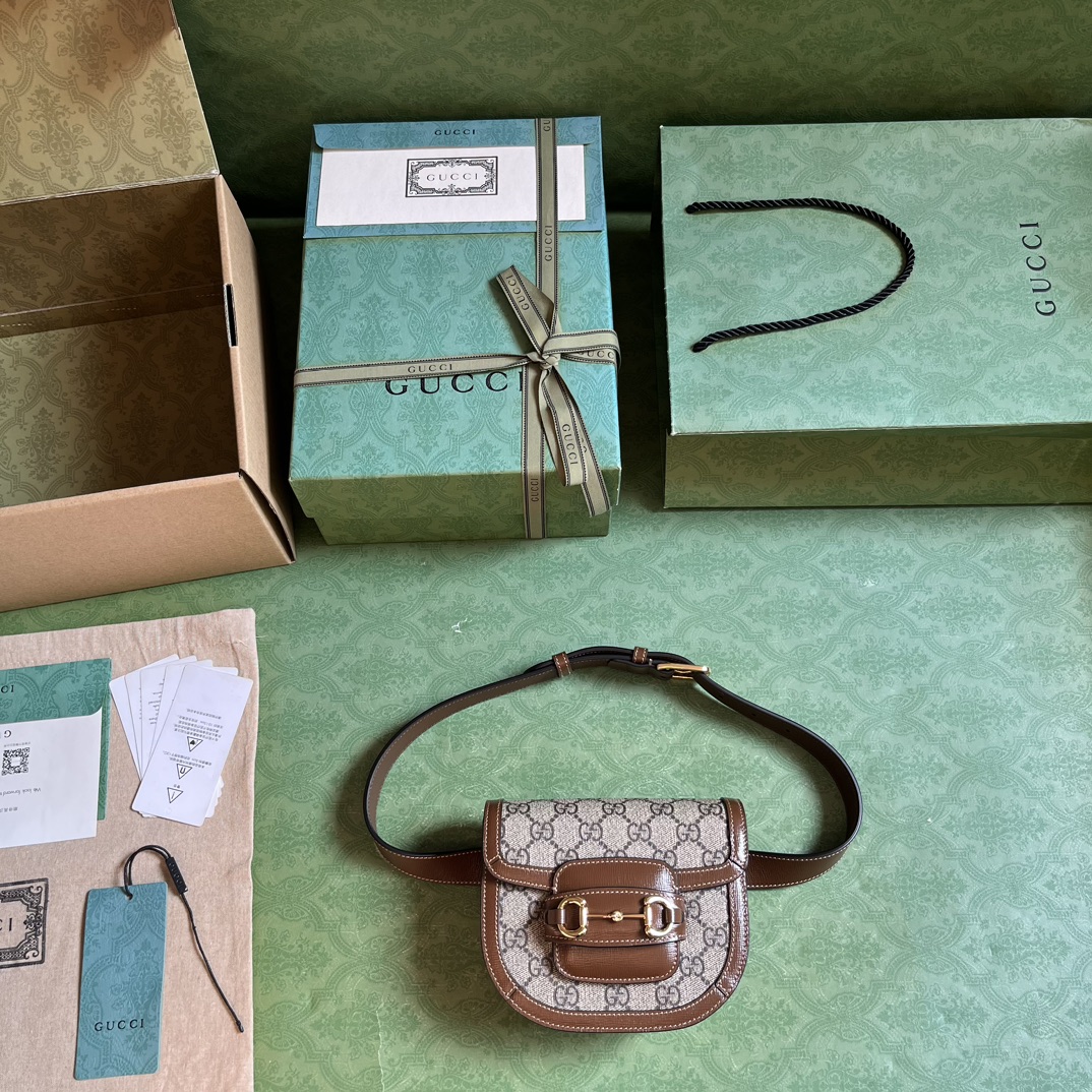 G*u*i horsebit 1955 rounded belt bag