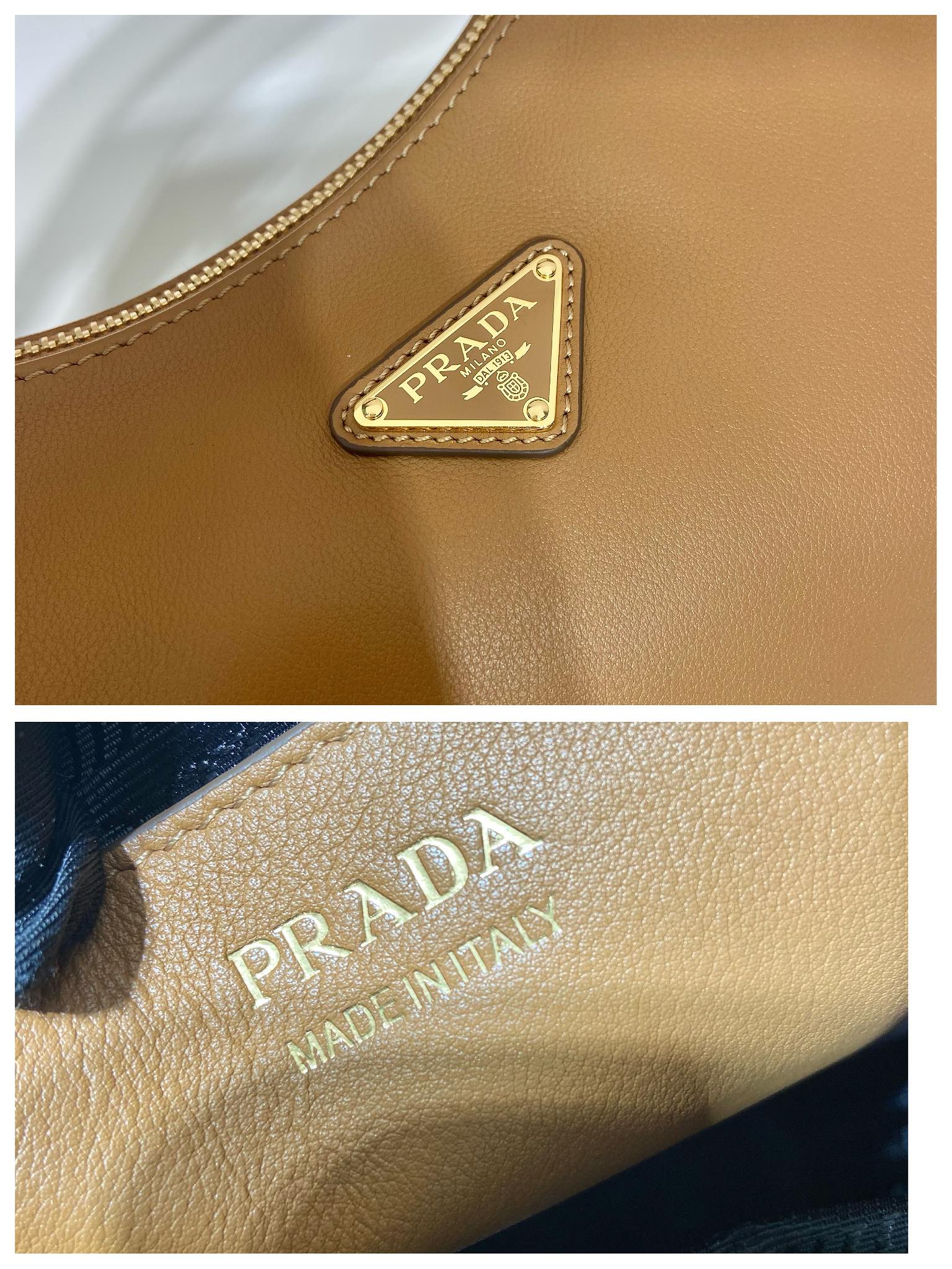 Pra*a large leather shoulder bag hobo