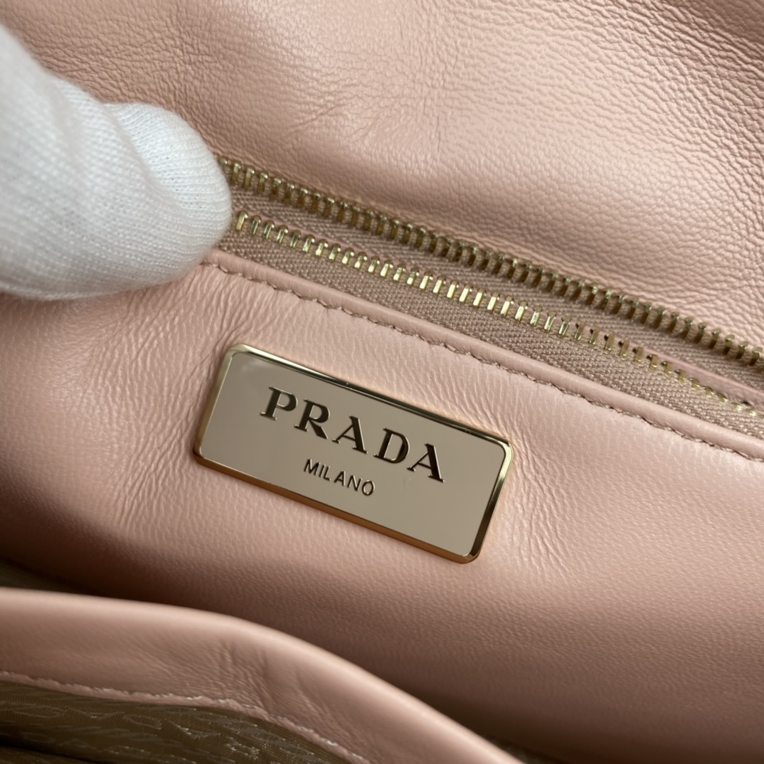 Pra*a system nappa patchwork shoulder bag