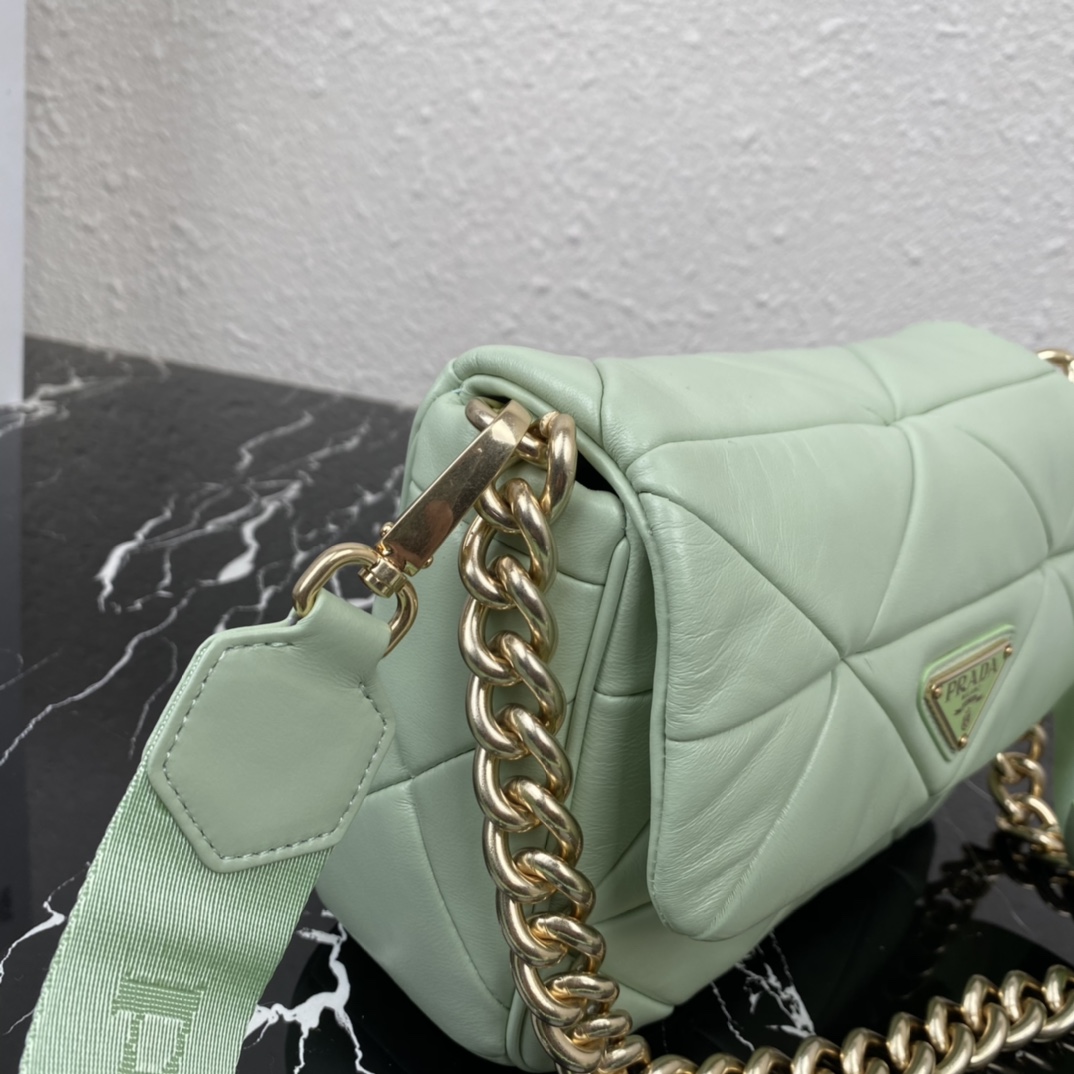 Pra*a system nappa patchwork shoulder bag