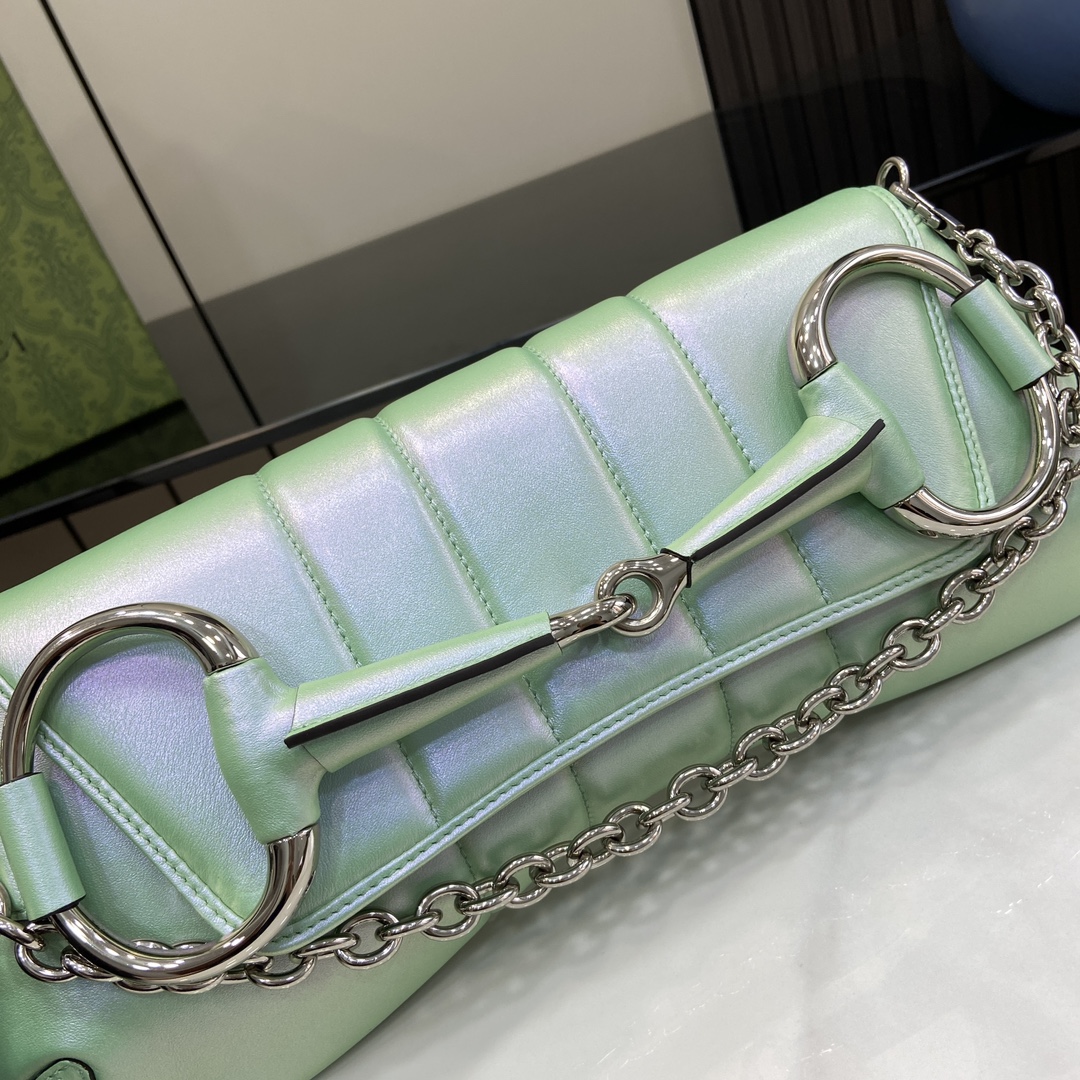 G*u*i horsebit chain medium shoulder bag