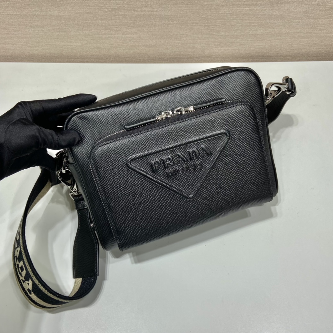 Pra*a saffiano leather shoulder bag