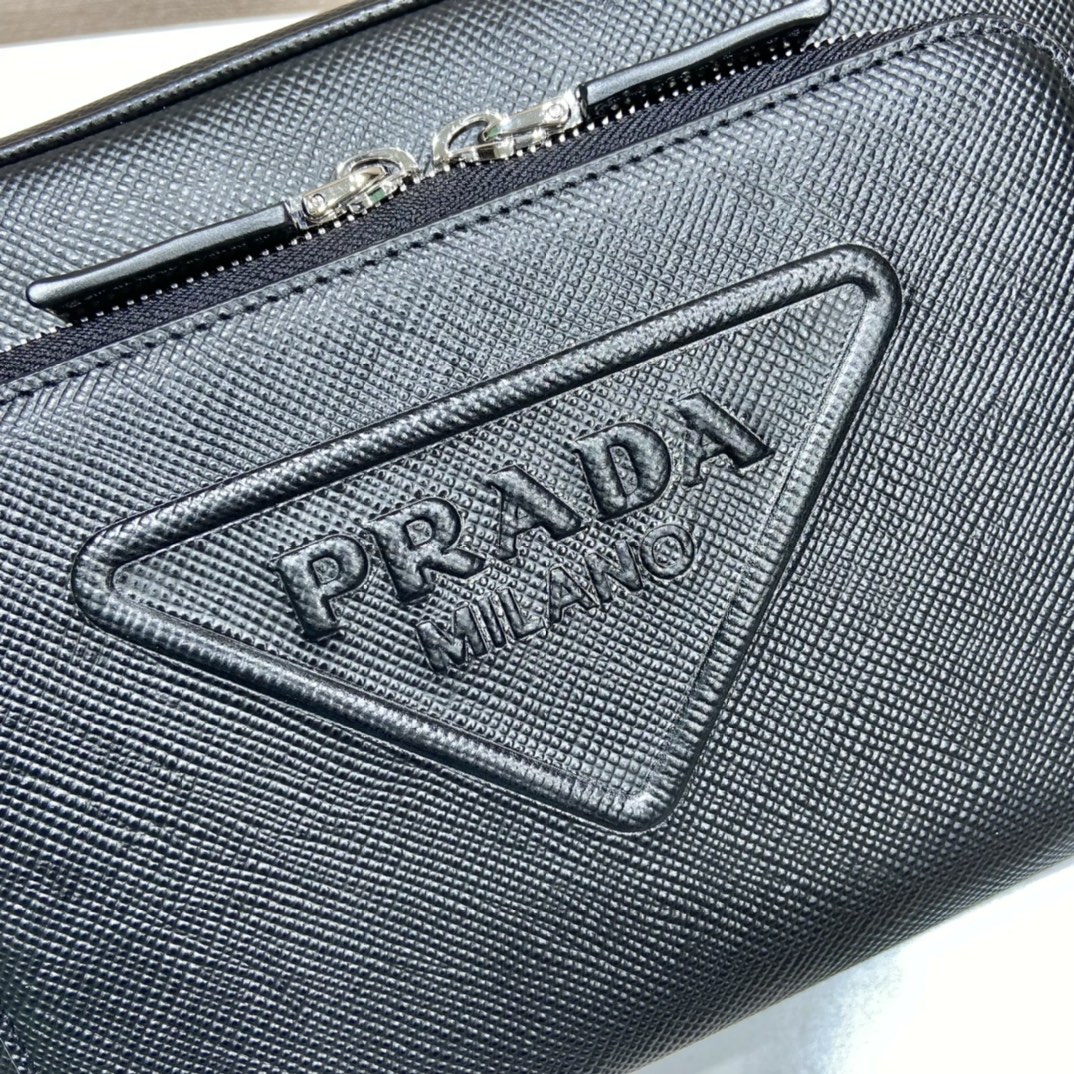 Pra*a saffiano leather shoulder bag