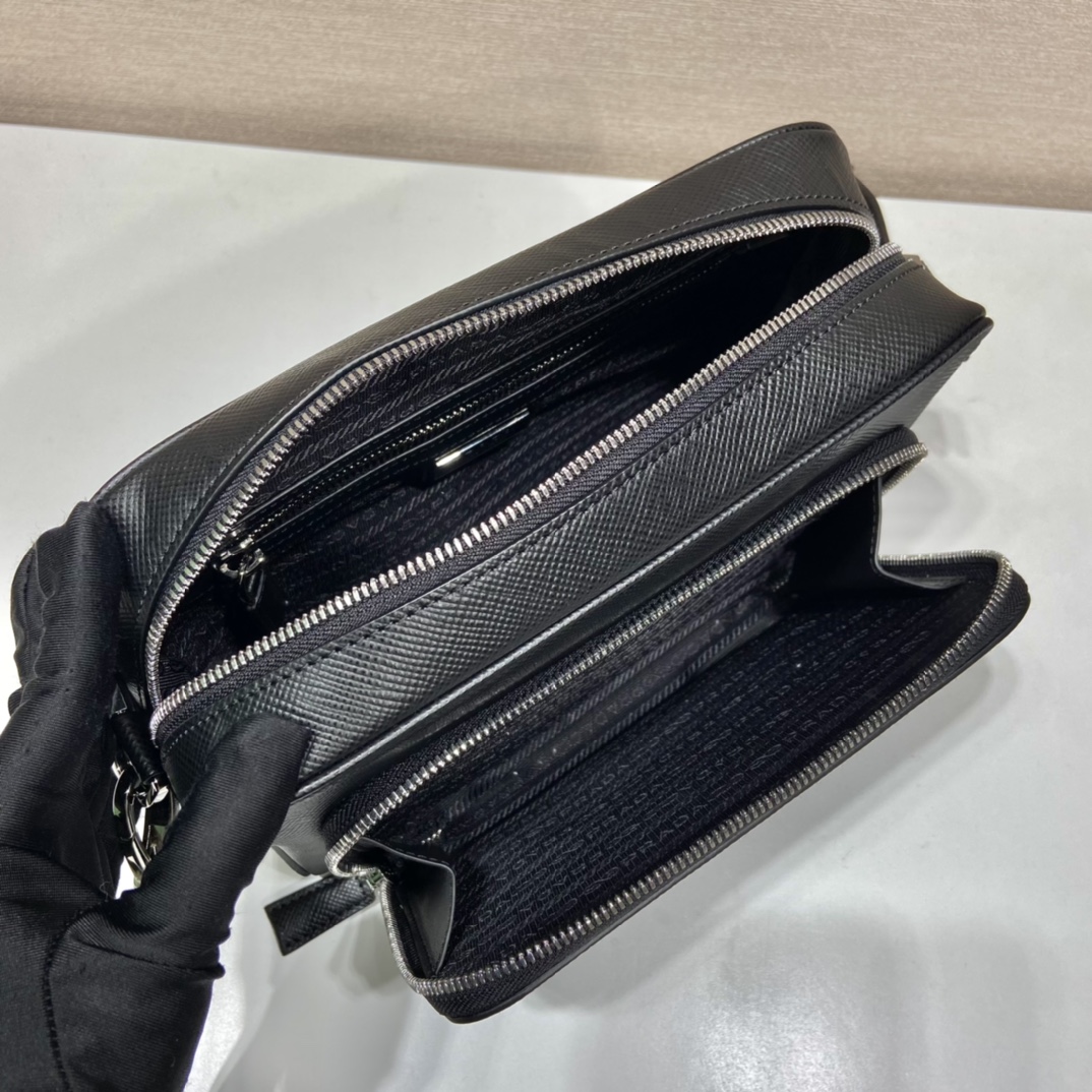 Pra*a saffiano leather shoulder bag