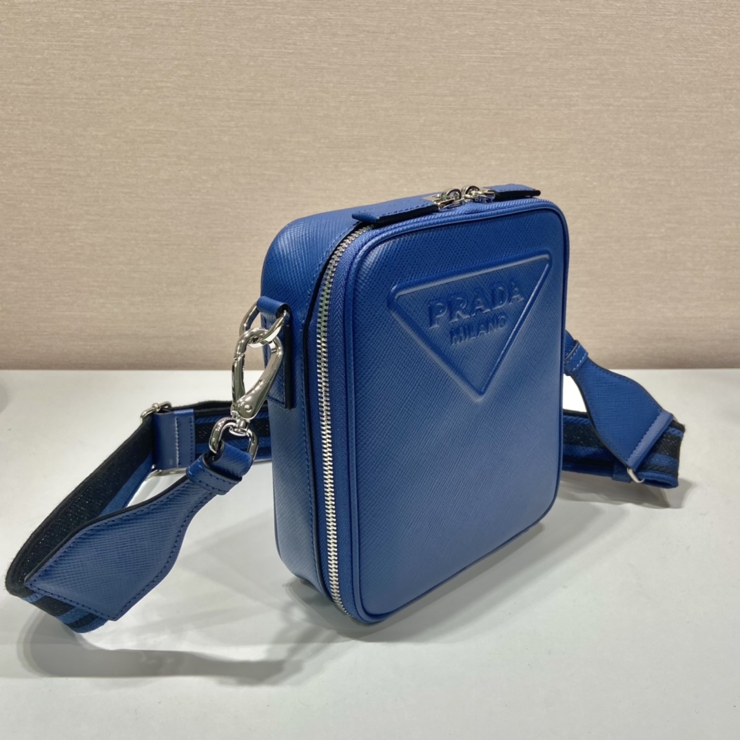 Pra*a saffiano leather shoulder bag