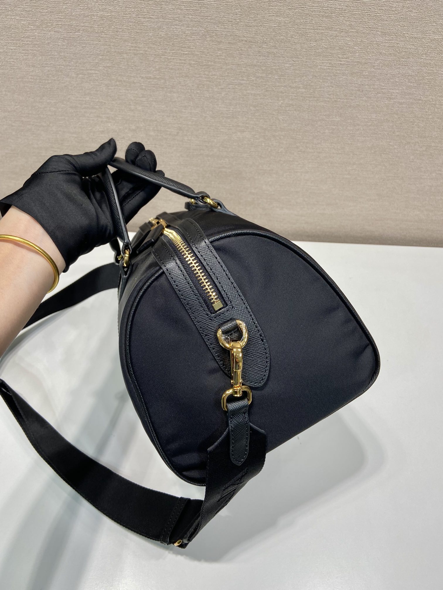 Pra*a re-edition 1978 medium re-nylon and saffiano leather top-handle bag