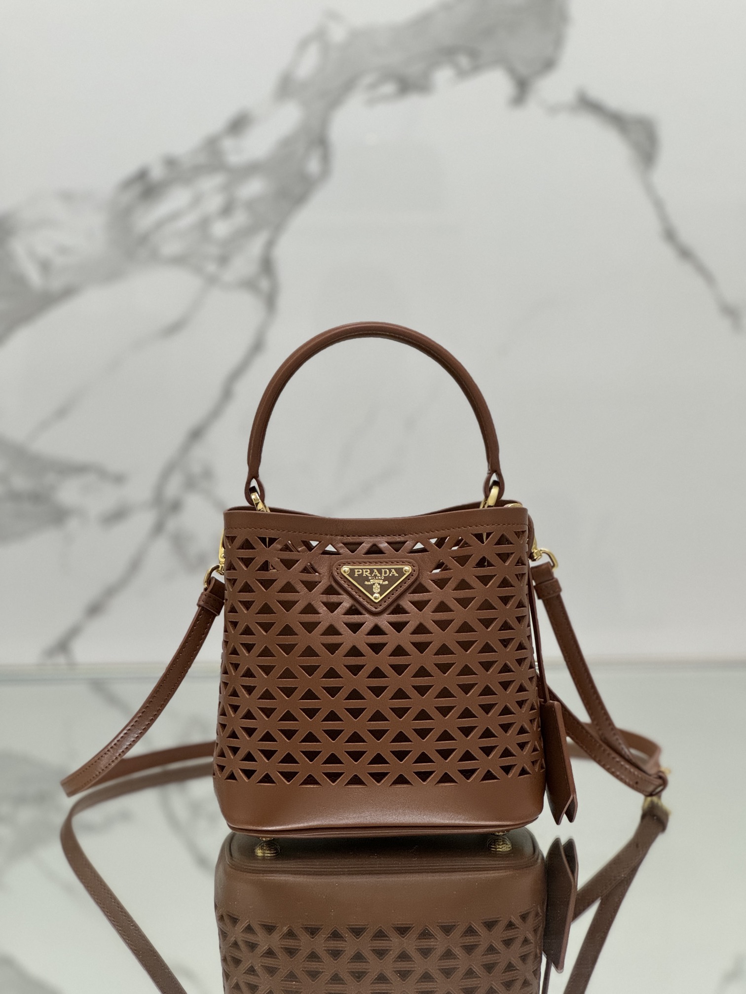Pra*a small saffiano leather bag