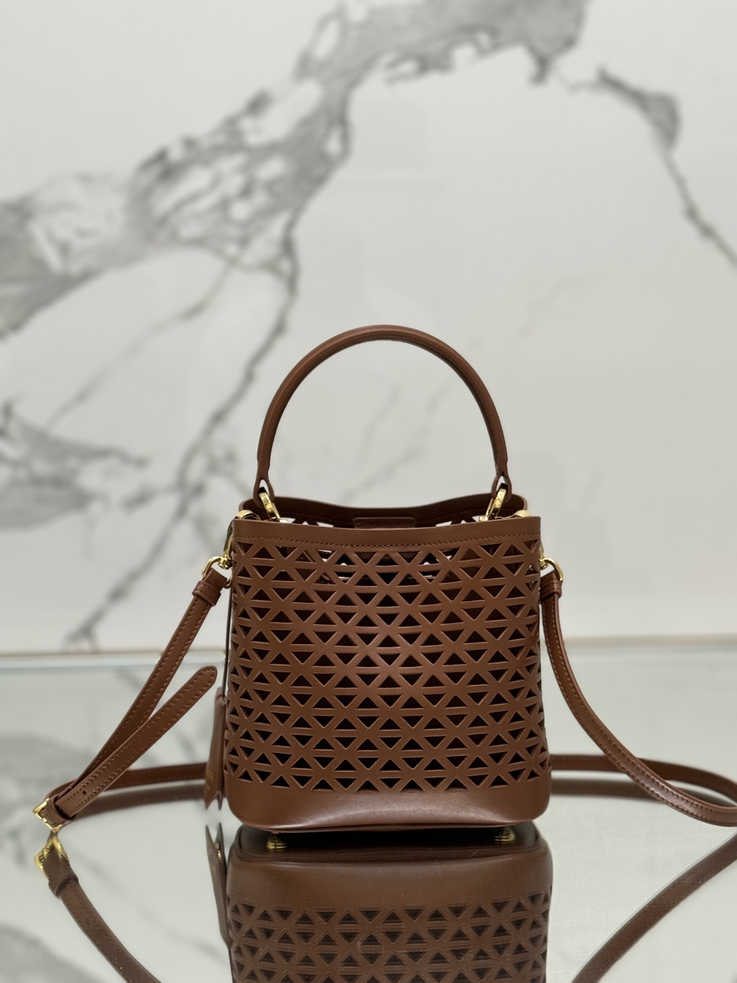 Pra*a small saffiano leather bag