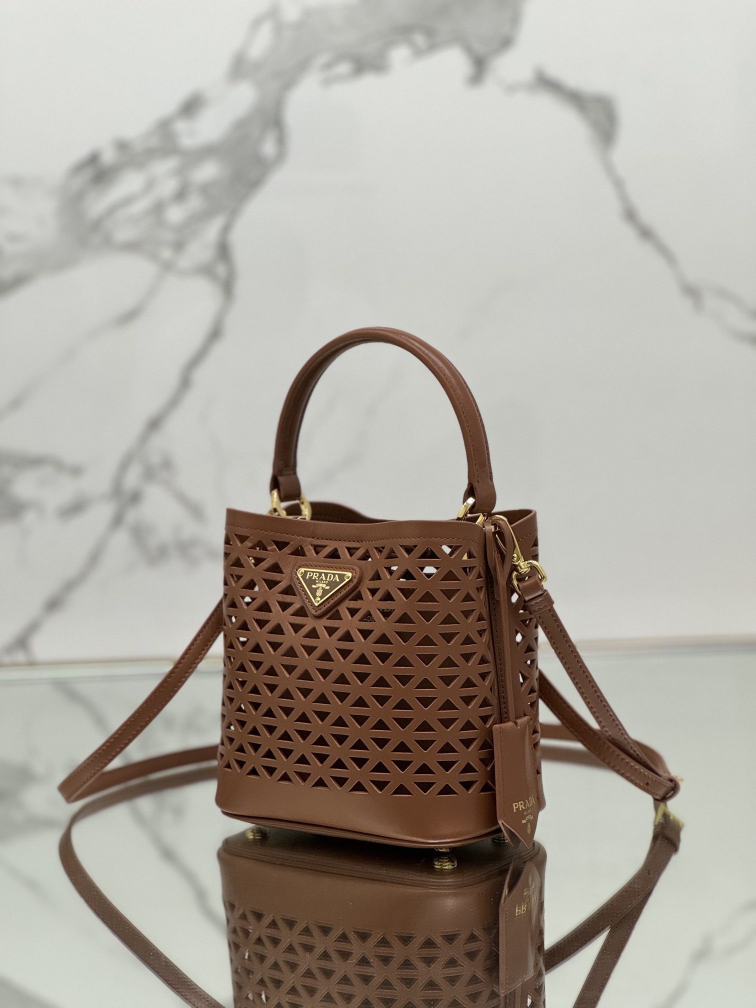 Pra*a small saffiano leather bag