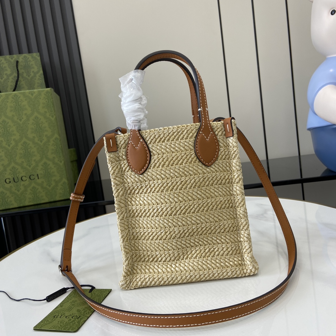 g*u*i S*per mini straw-effect bag